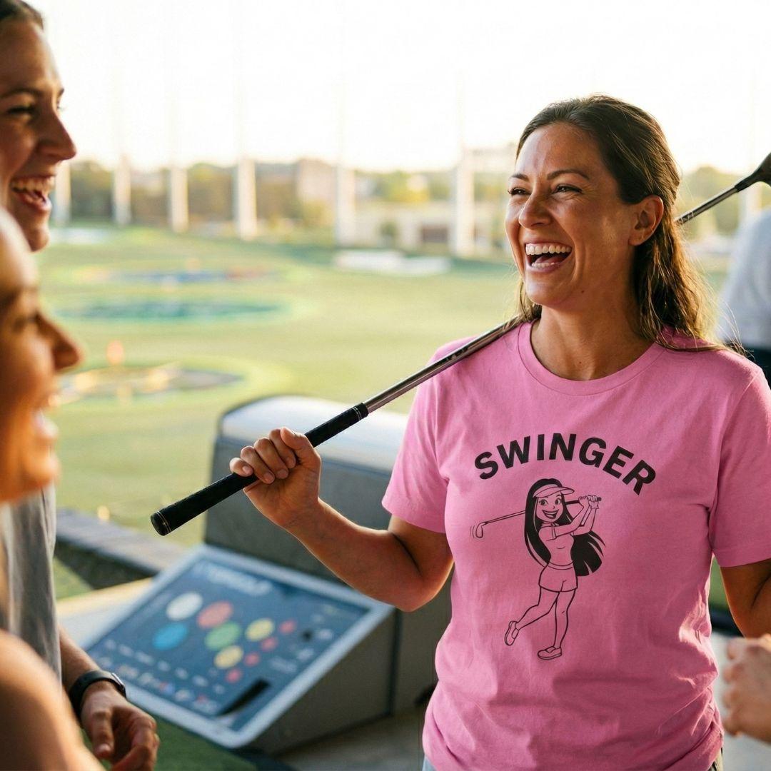 Retro Swinger Women's - Adult Golf T-Shirt