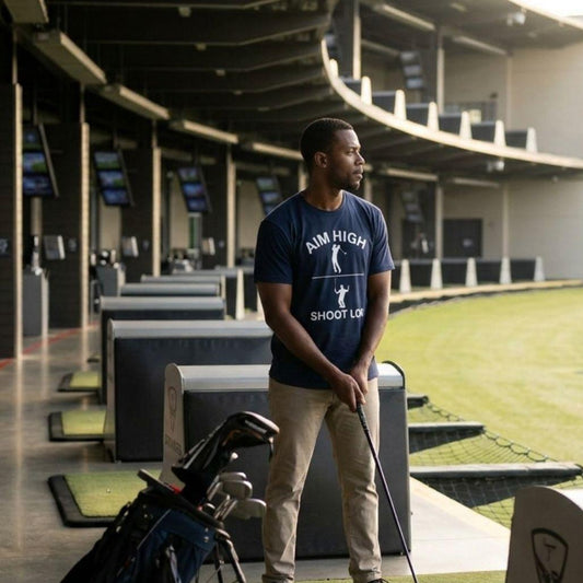 Aim High - Shoot Low (Male) - Adult Golf T-Shirt
