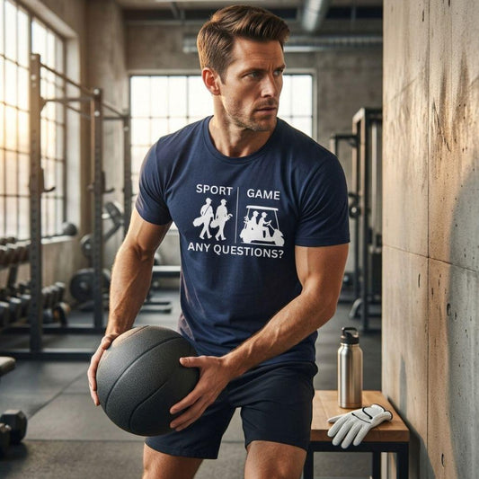 SPORT vs. GAME (Male) - Adult Golf T-Shirt