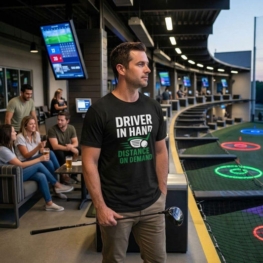 Driver in Hand - Distance on Demand - Adult Golf T-Shirt