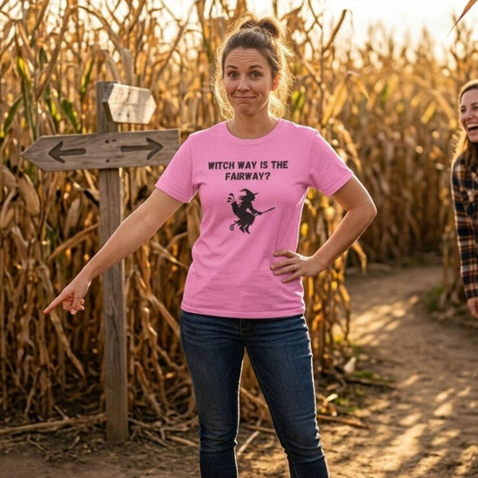 Witch Way is the Fairway - Adult Golf T-Shirt