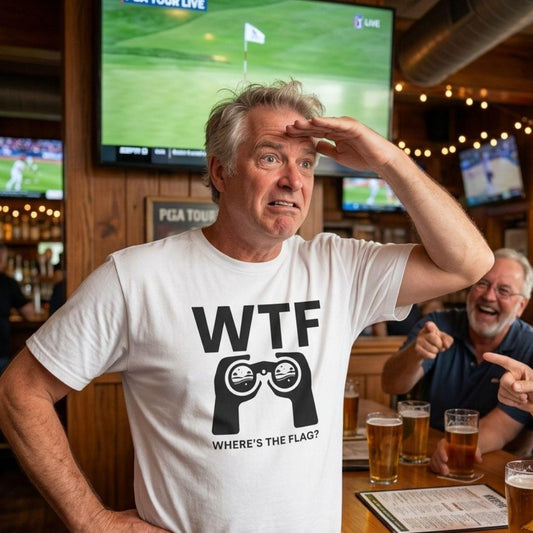 WTF - Where's the Flag - Adult Golf T-Shirt