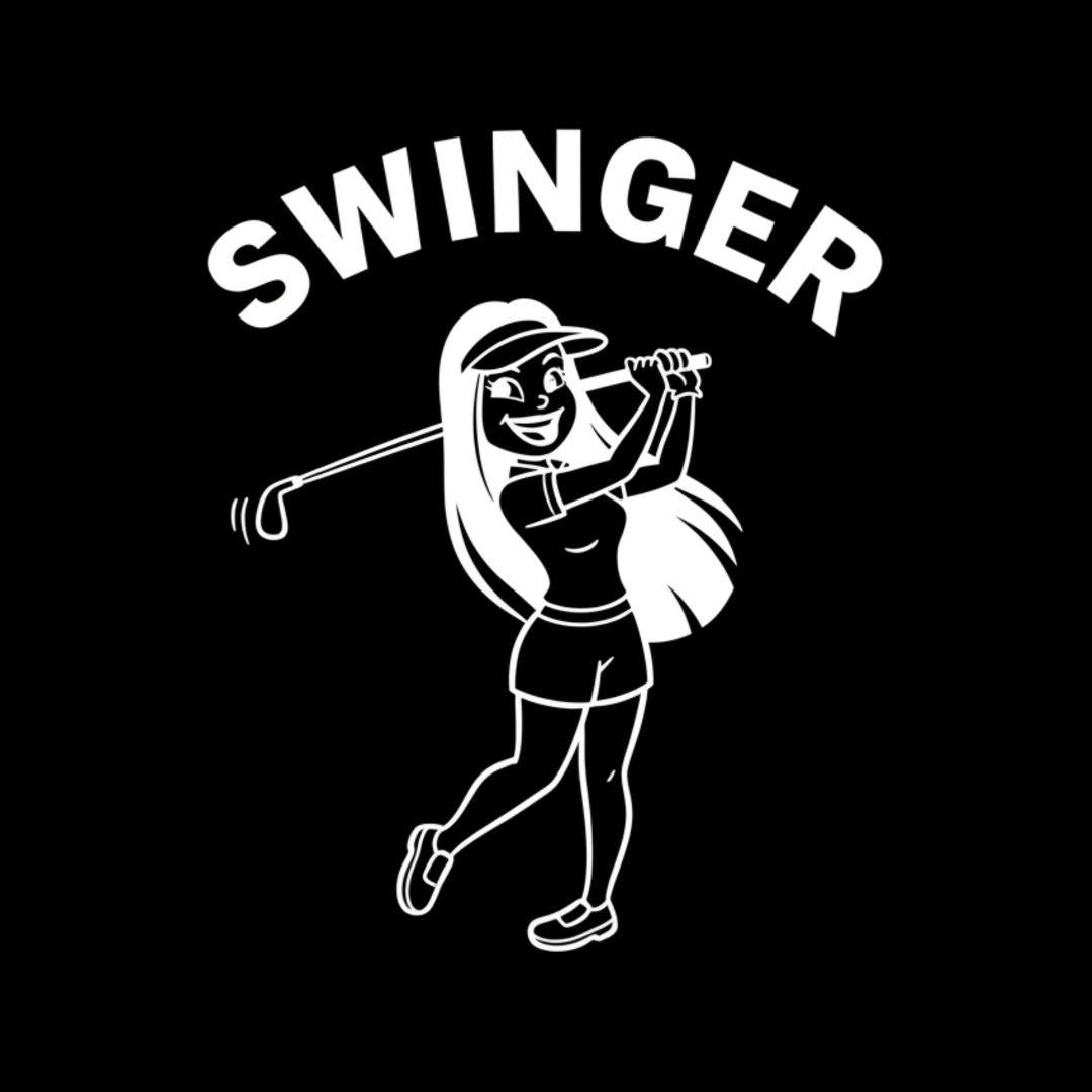 Retro “Swinger” Women’s Golf T-Shirt – Funny Vintage Golf Design