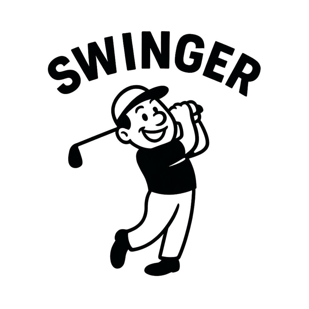 Swinger - Retro Cartoon Golf T-Shirt