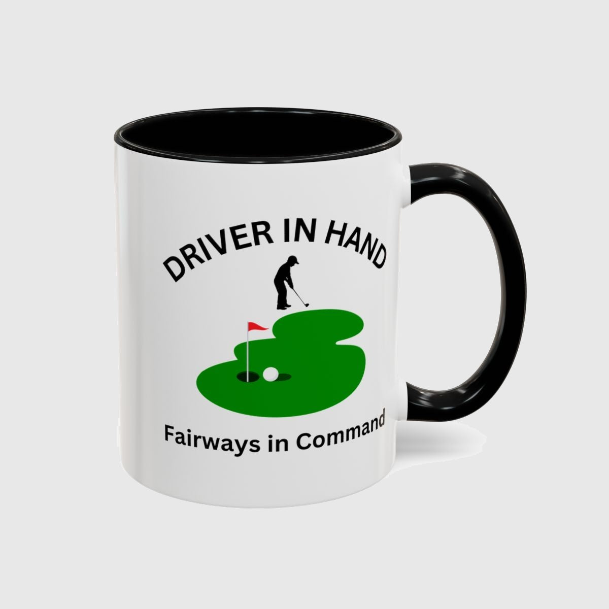 Driver in Hand - Fairways in Command (Male) - Golf Mug in Black