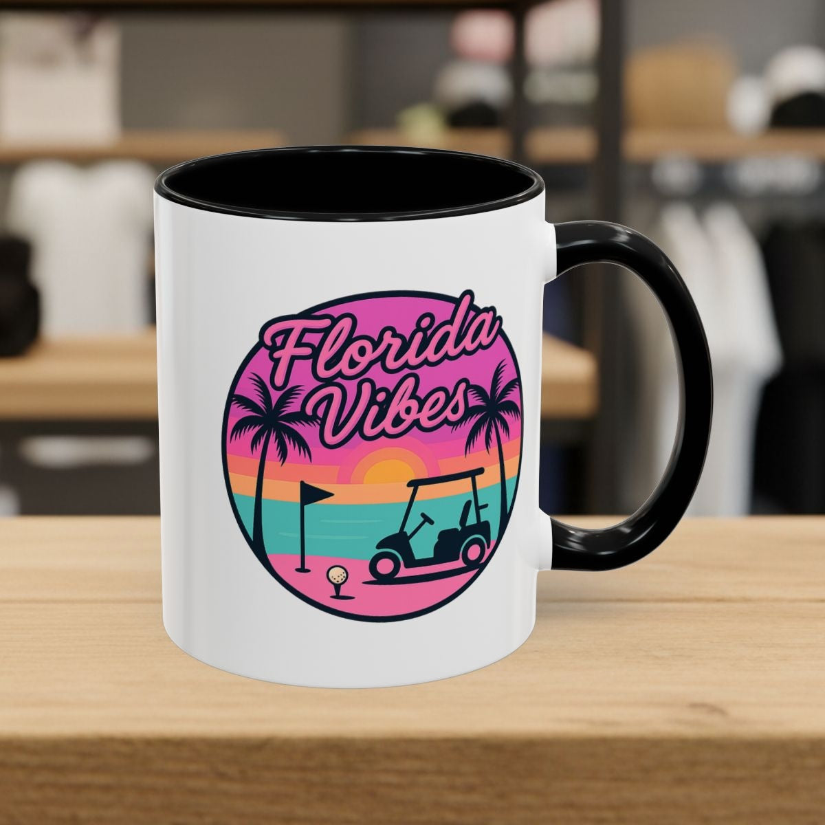 Golf Vibes - Florida Sunshine Edition - Golf Mug - 11oz in Black