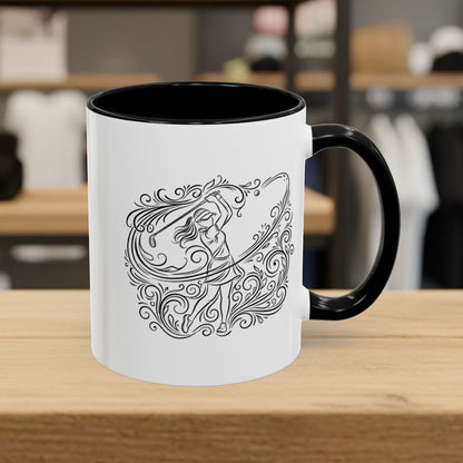 EVERY SWING TELLS A STORY - Women's Golf Vine Art - Golf Mug in Black