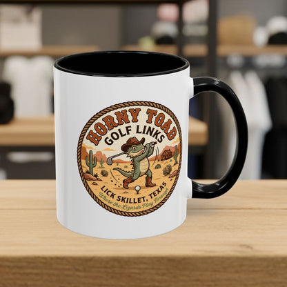 Horny Toad Golf Links - Lick Skillet, Texas - Golf Mug in Black