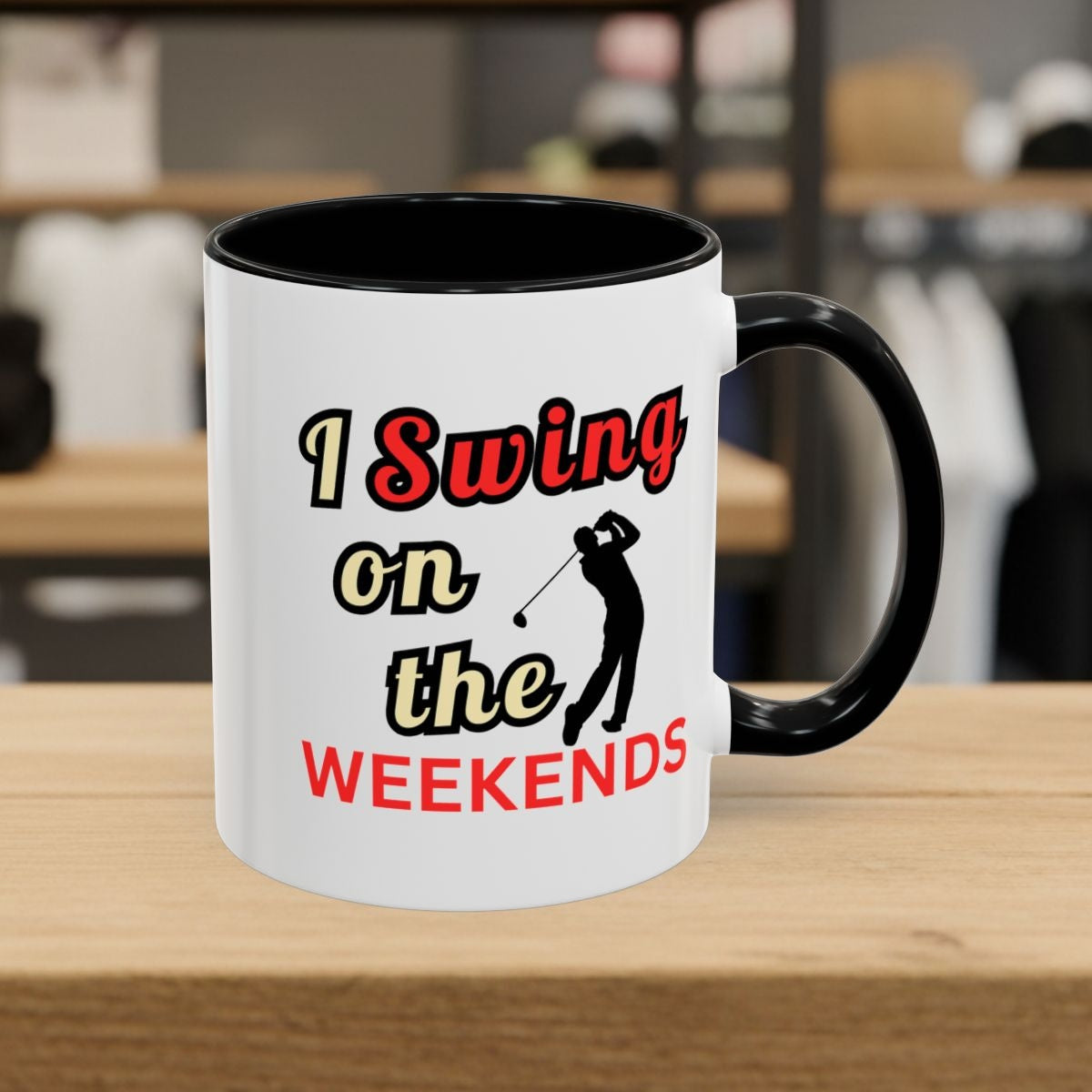 I Swing on the Weekends - Golf Mug - 11oz in Black