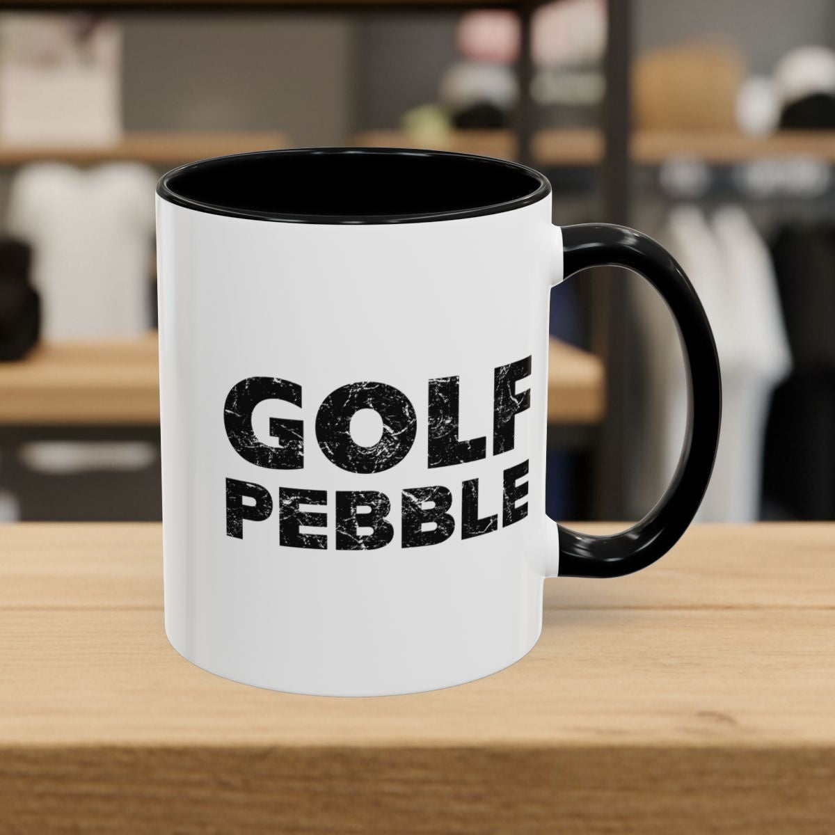 Golf Pebble - Golf Mug - 11oz in Black
