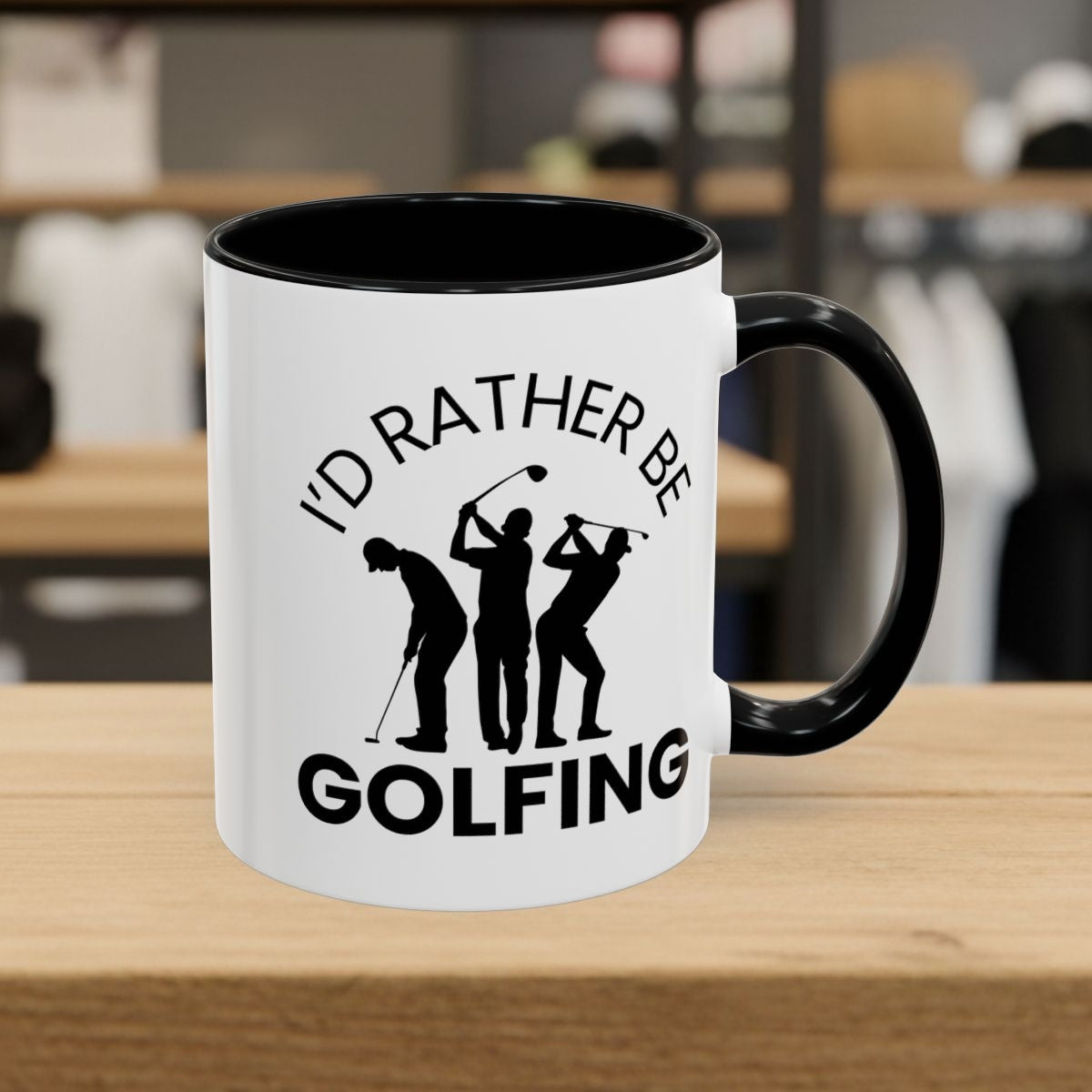 I'd Rather Be Golfing - Golf Mug - 11oz in Black