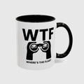 WTF - Where's the Flag - Golf Mug in Black