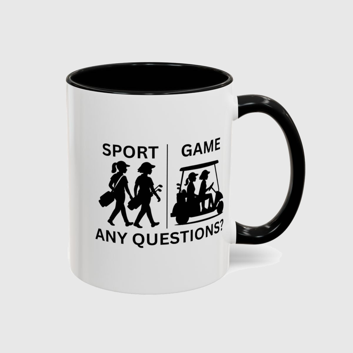 SPORT vs. GAME (Female) - Golf Mug in Black