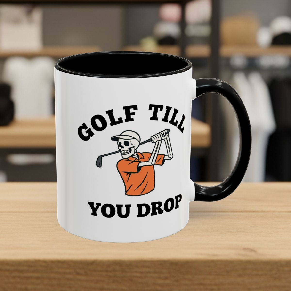 Golf Till You Drop - Golf Mug - 11oz in Black