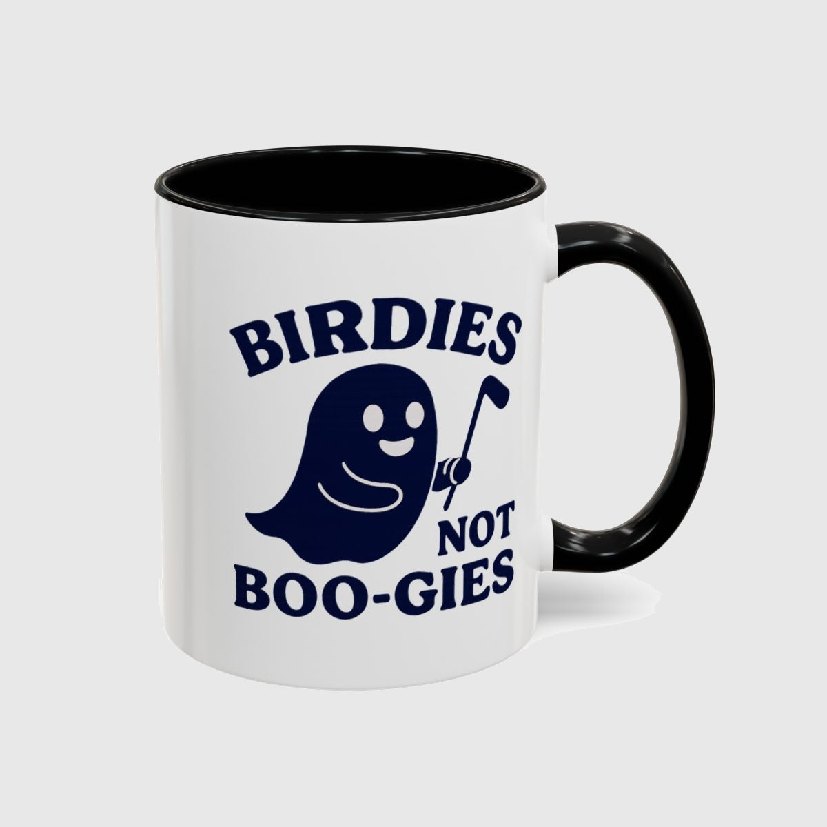 Birdies not BOO-GIES - Golf Mug in Black
