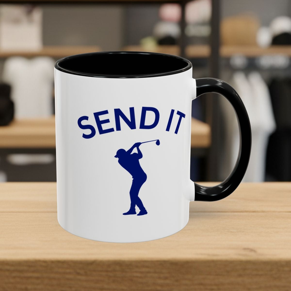 SEND IT (Male) - Golf Mug - 11oz in Black