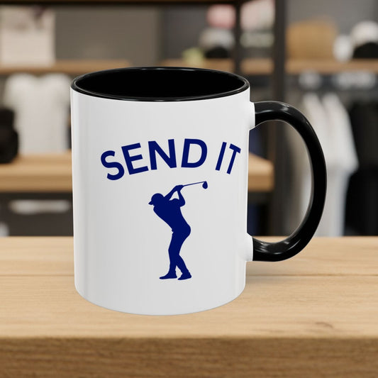 SEND IT (Male) - Golf Mug - 11oz in Black