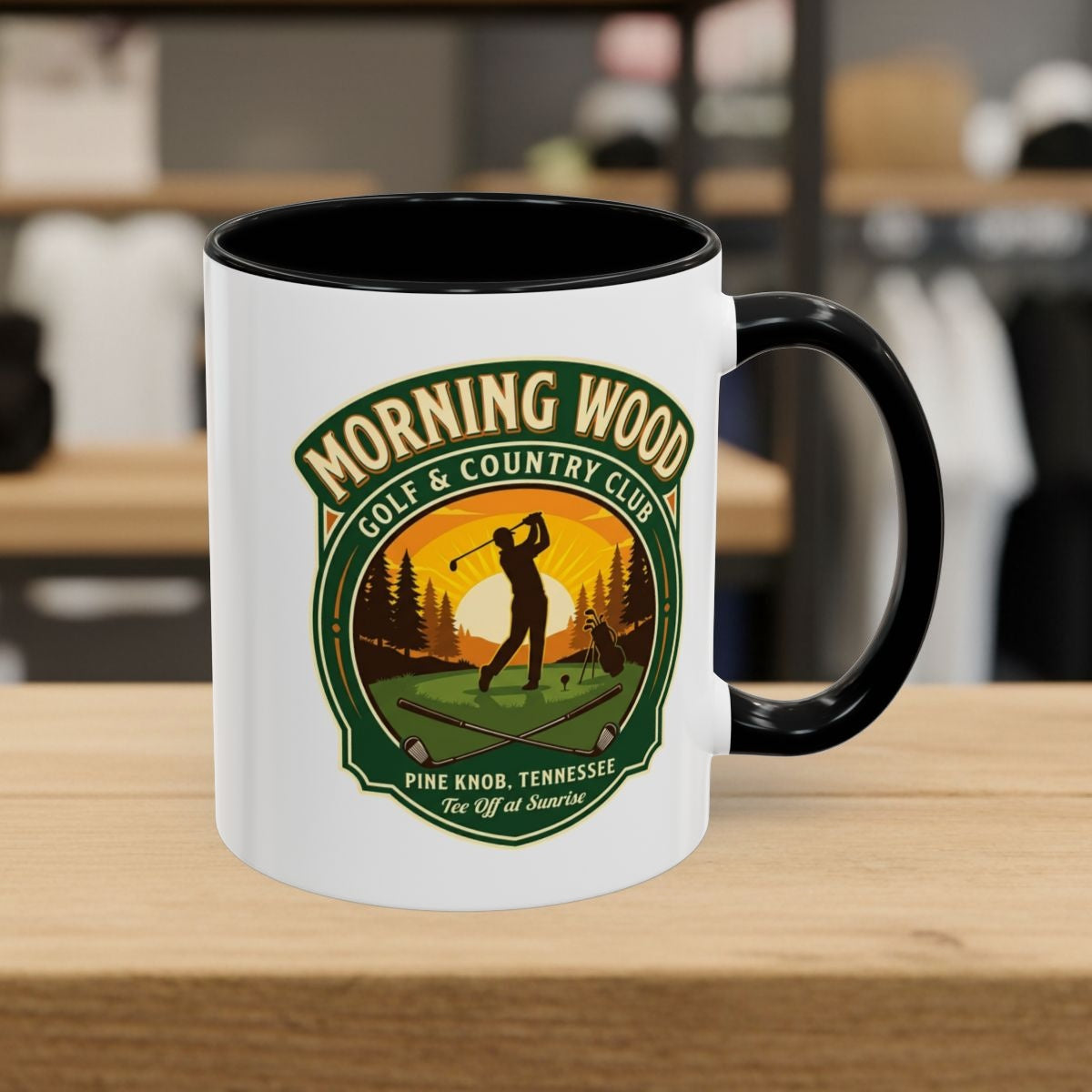 MORNING WOOD GOLF & COUNTRY CLUB - Golf Mug in Black