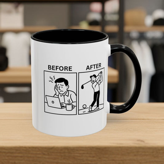 Before & After - Golf Mug - 11oz in Black