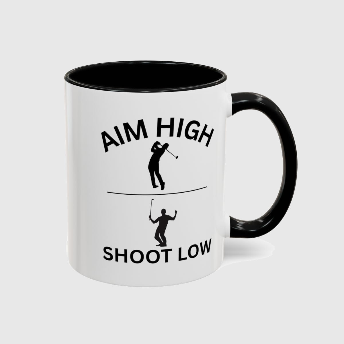 Aim High - Shoot Low (Male) - Golf Mug in Black