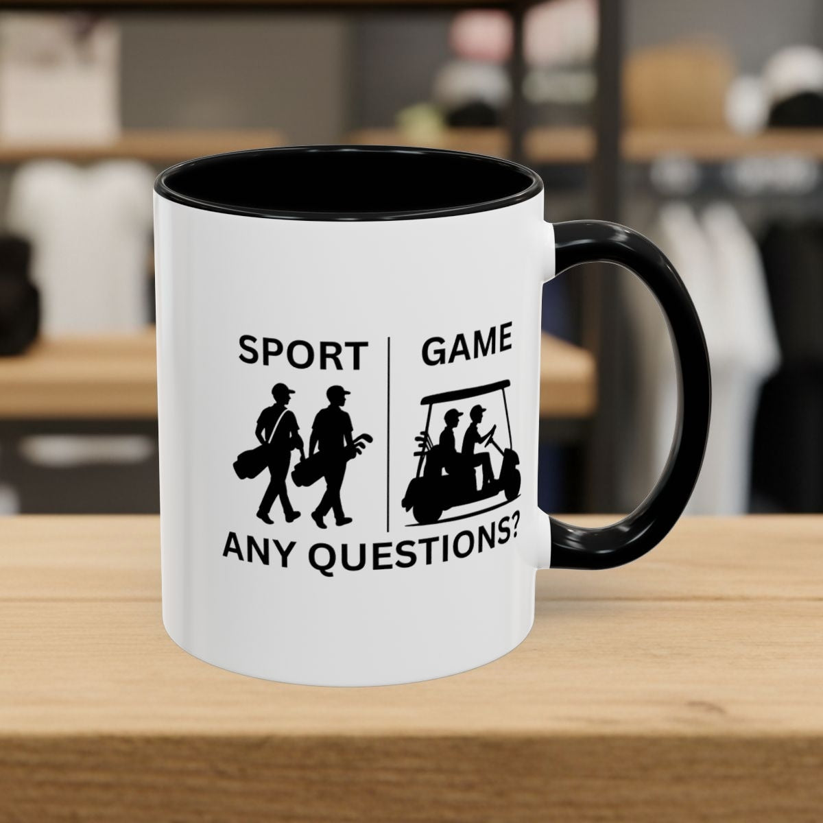 SPORT vs. GAME (Male) - Golf Mug - 11oz in Black
