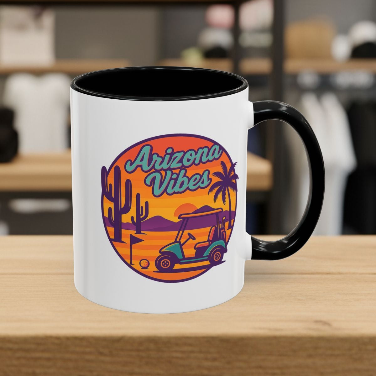 Golf Vibes - Arizona - Desert Edition Golf Destination - Golf Mug - 11oz in Black
