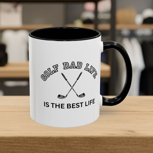 Golf Dad Life is the Best Life - Golf Mug - 11oz in Black