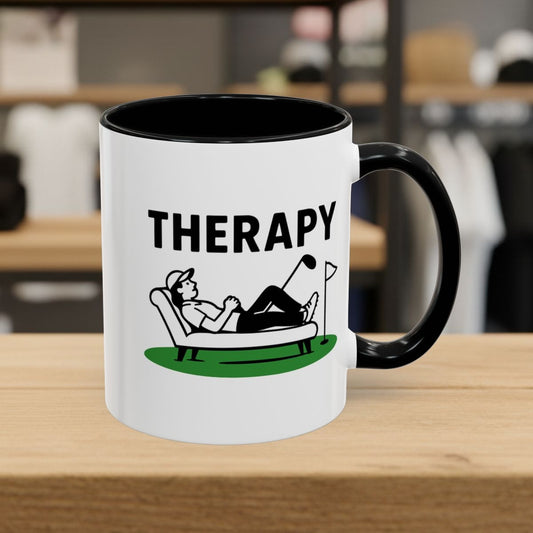 Golf Therapy - Golf Mug - 11oz in Black