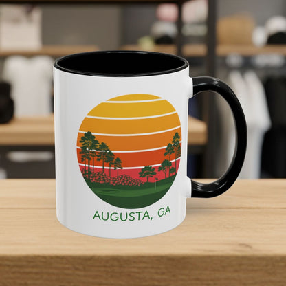 Retro Sunset - Augusta - Golf Mug in Black