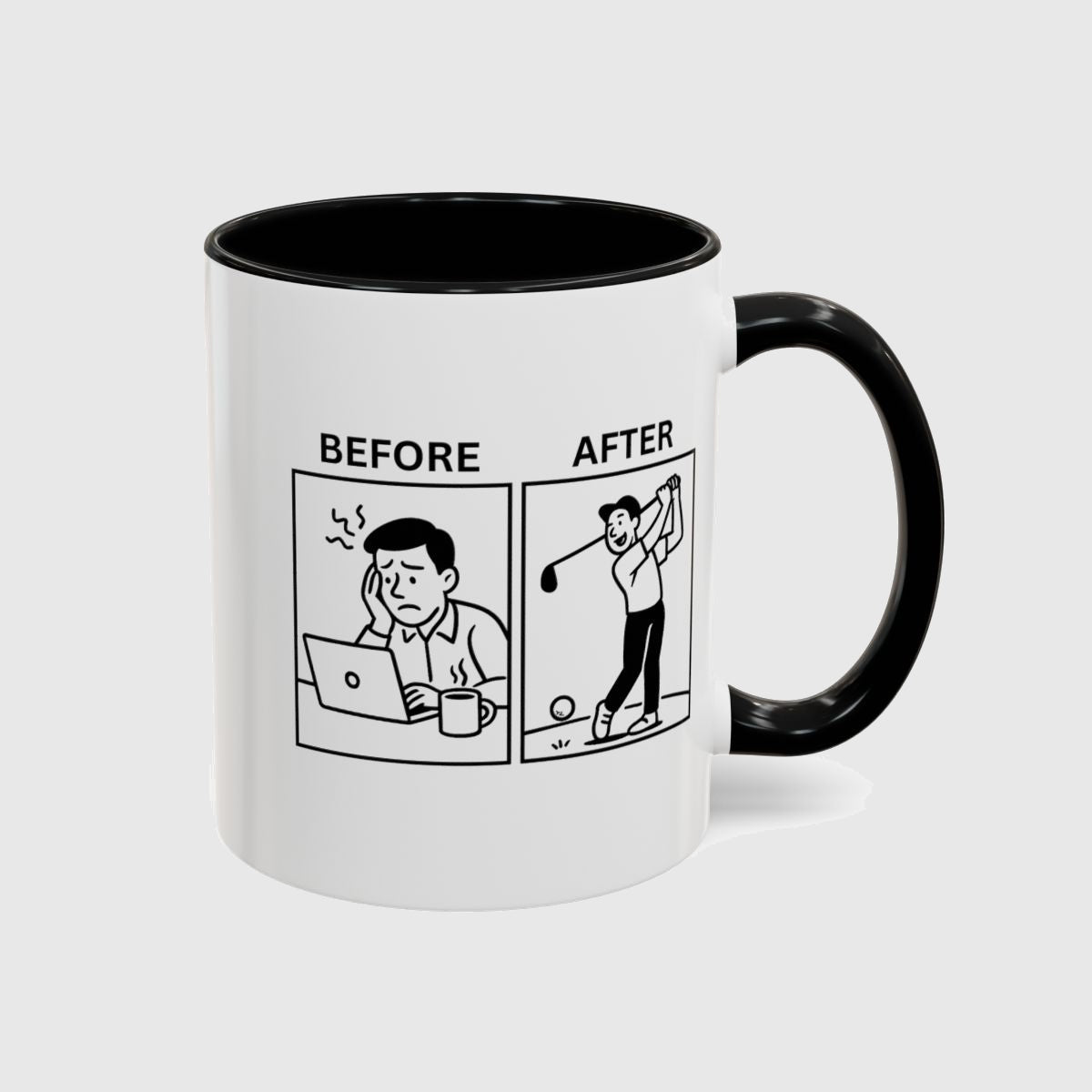 Before & After - Golf Mug in Black