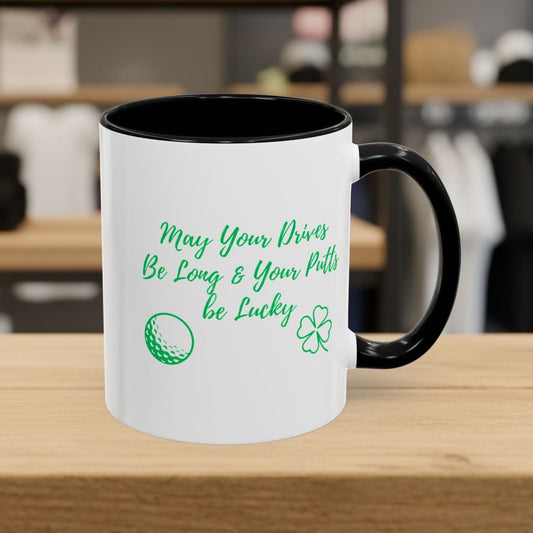 May Your Drives Be Long & Your Putts Be Lucky 🍀 - Golf Mug - 11oz in Black