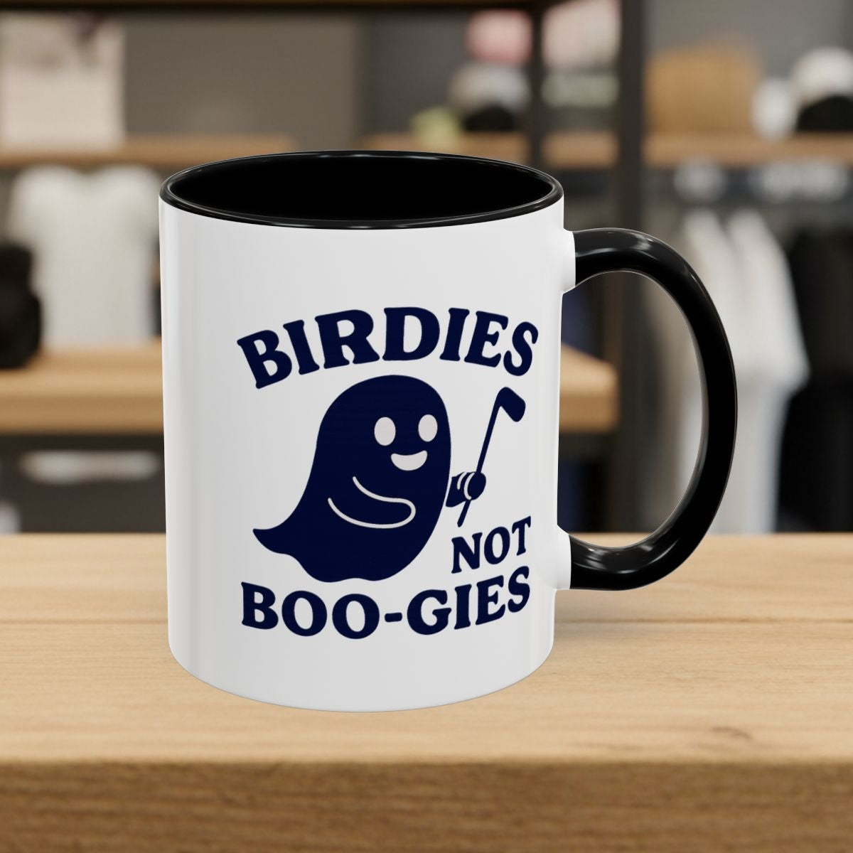 Birdies not BOO-GIES - Golf Mug - 11oz in Black