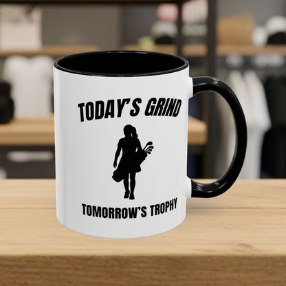 Today's Grind - Tomorrow's Trophy (female) - Golf Mug - 11oz in Black