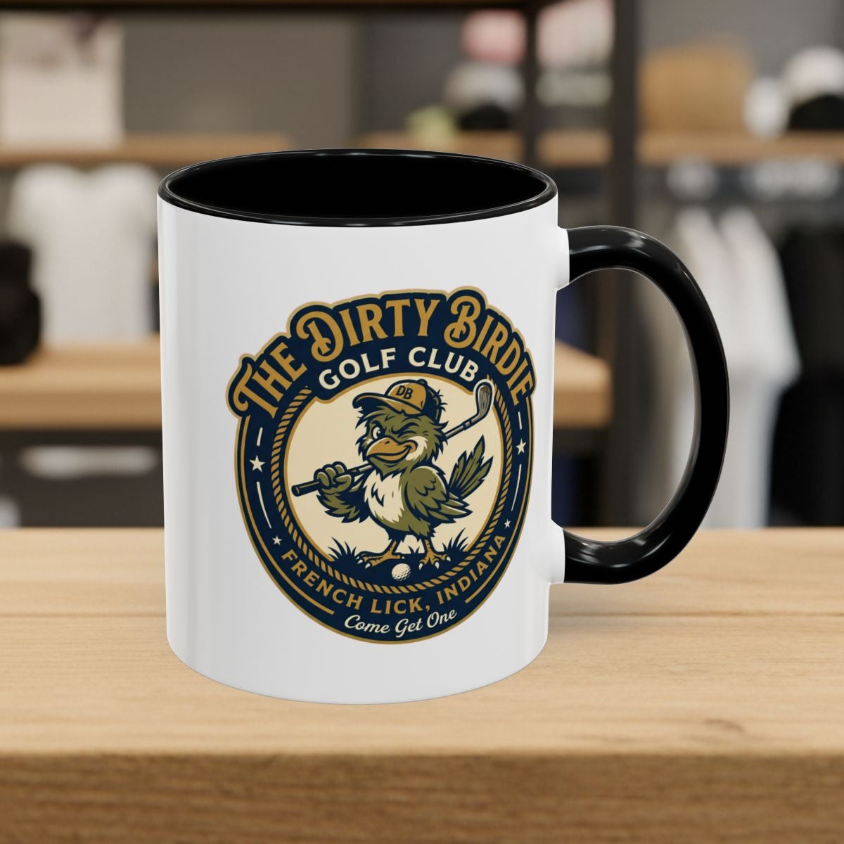 The Dirty Birdie Golf Club - French Lick, Indiana - Golf Mug in Black