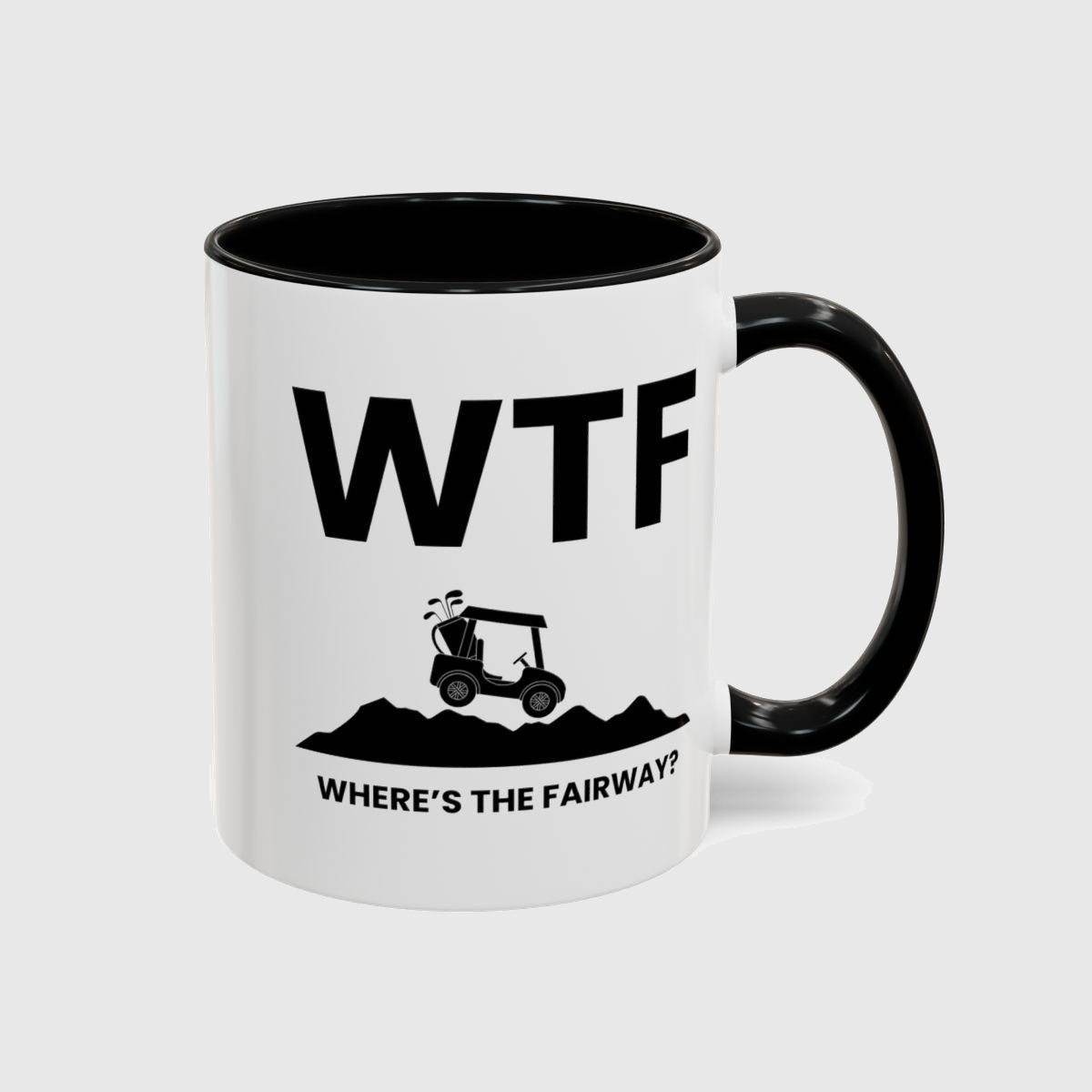 WTF - Where's the Fairway - Golf Mug in Black