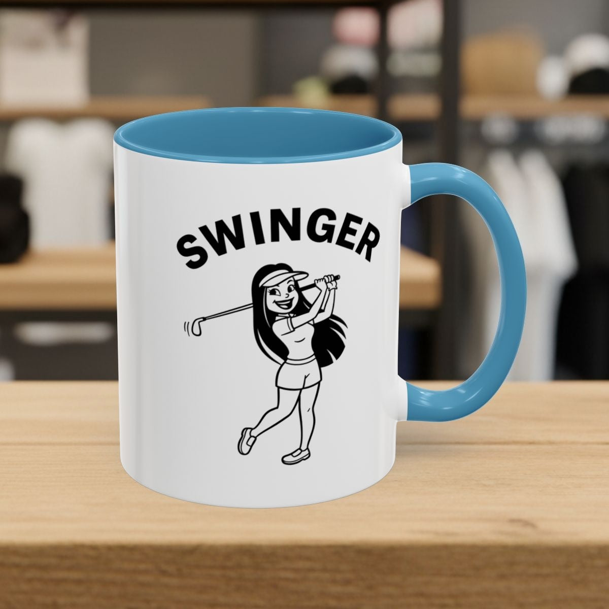 Retro Swinger Women's - Golf Mug - 11oz in Light Blue