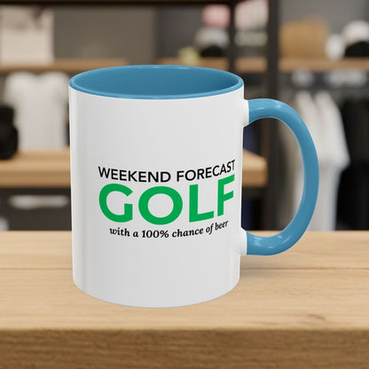 Weekend Forecast - Golf Mug - 11oz in Light Blue