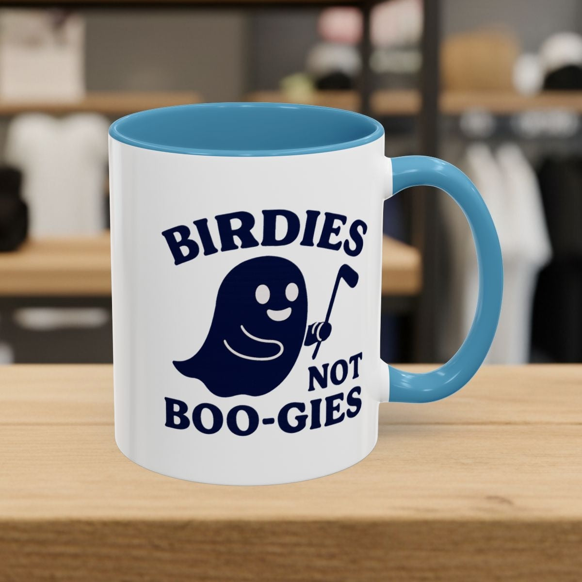 Birdies not BOO-GIES - Golf Mug - 11oz in Light Blue