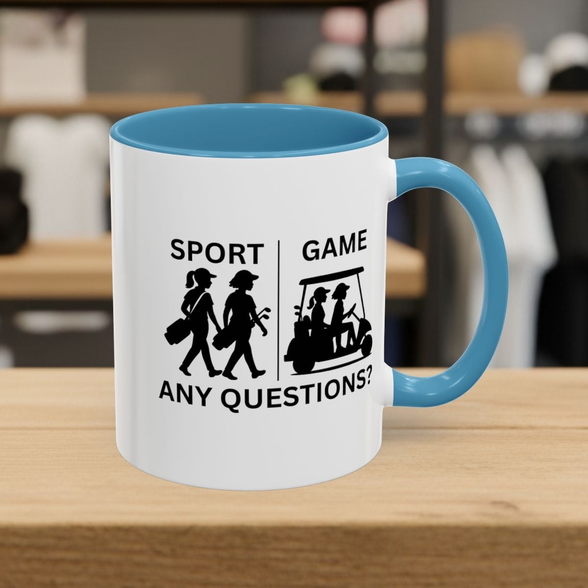 SPORT vs. GAME (Female) - Golf Mug - 11oz in Light Blue