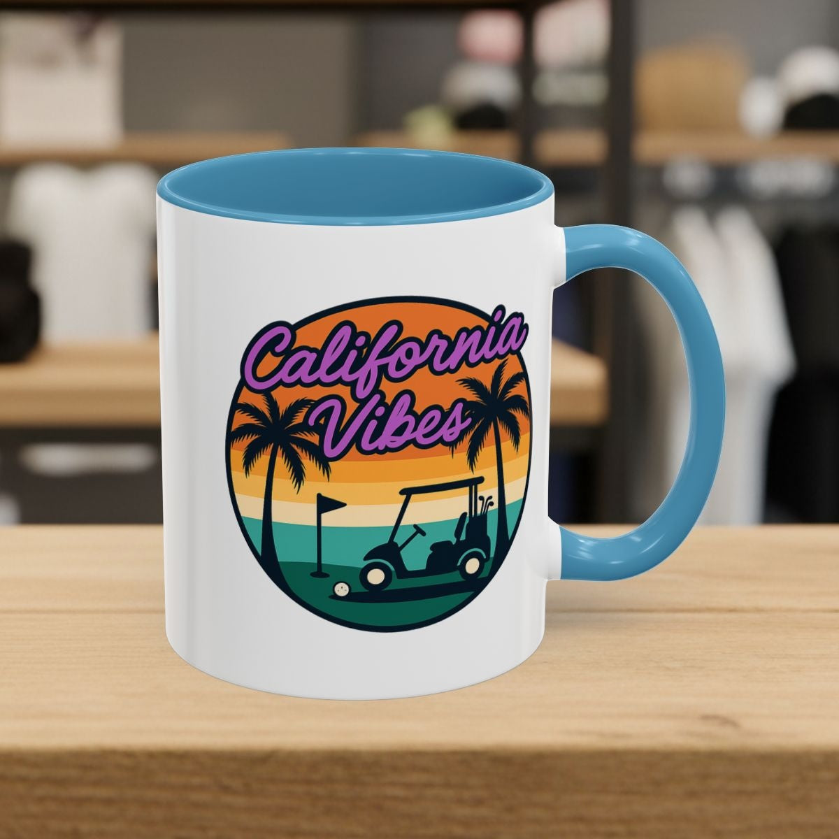 Golf Vibes - California Coast Edition - Golf Mug - 11oz in Light Blue