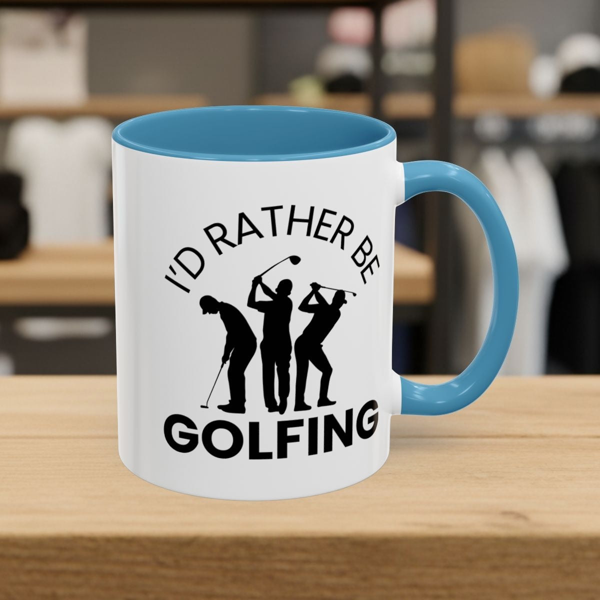 I'd Rather Be Golfing - Golf Mug - 11oz in Light Blue