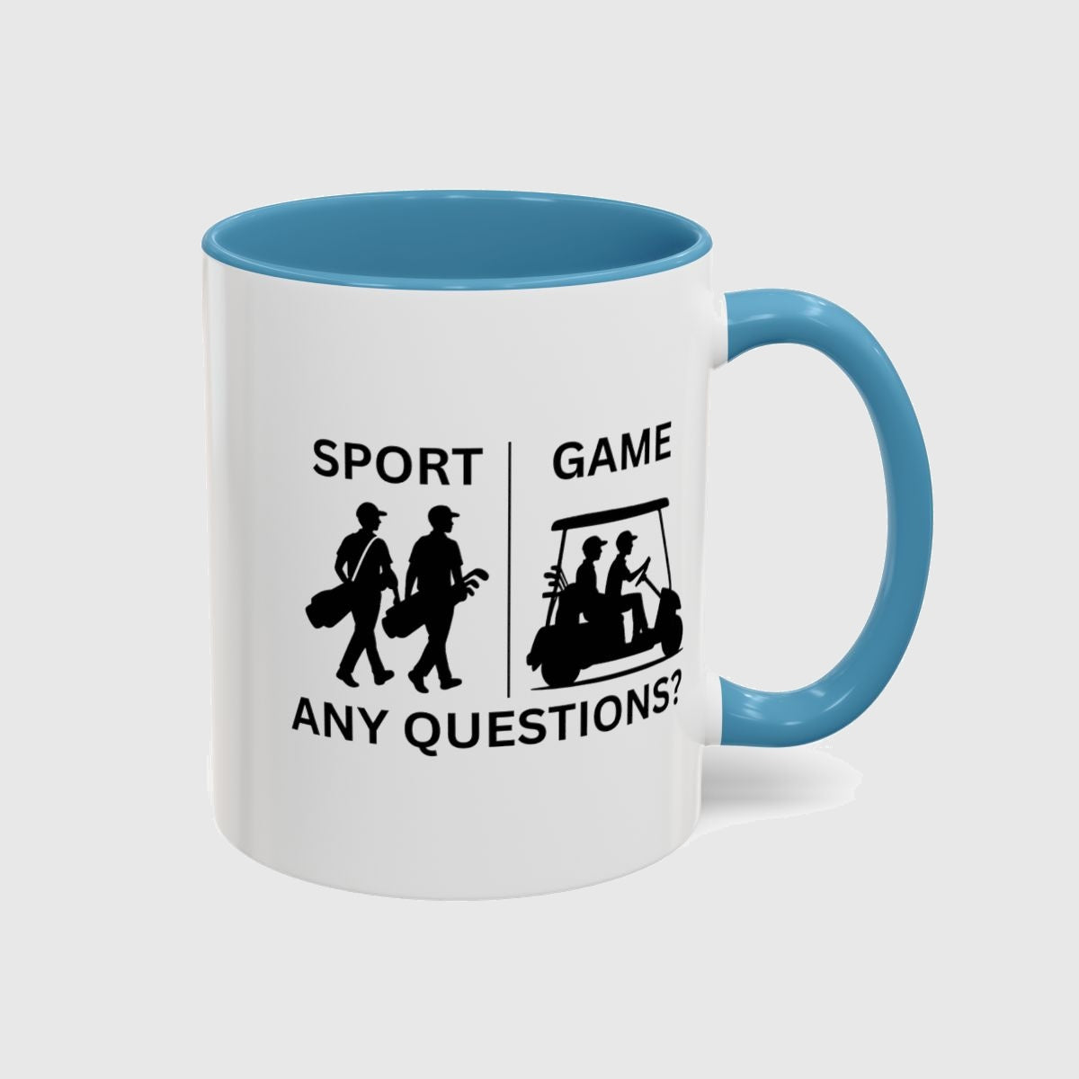SPORT vs. GAME (Male) - Golf Mug in Light Blue