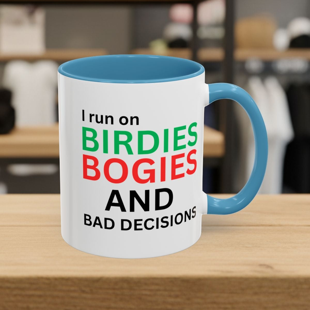 I run on... - Golf Mug - 11oz in Light Blue