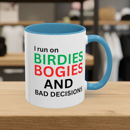 I run on... - Golf Mug - 11oz in Light Blue