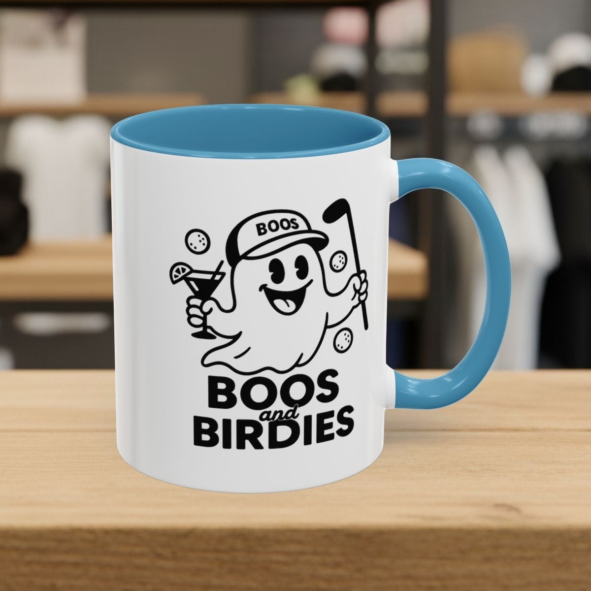 Boos and Birdies - Golf Mug - 11oz in Light Blue
