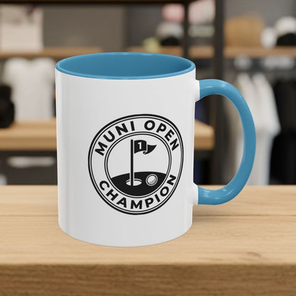 MUNI OPEN CHAMPION - MUNICIPAL GOLF COURSE MUG in Light Blue