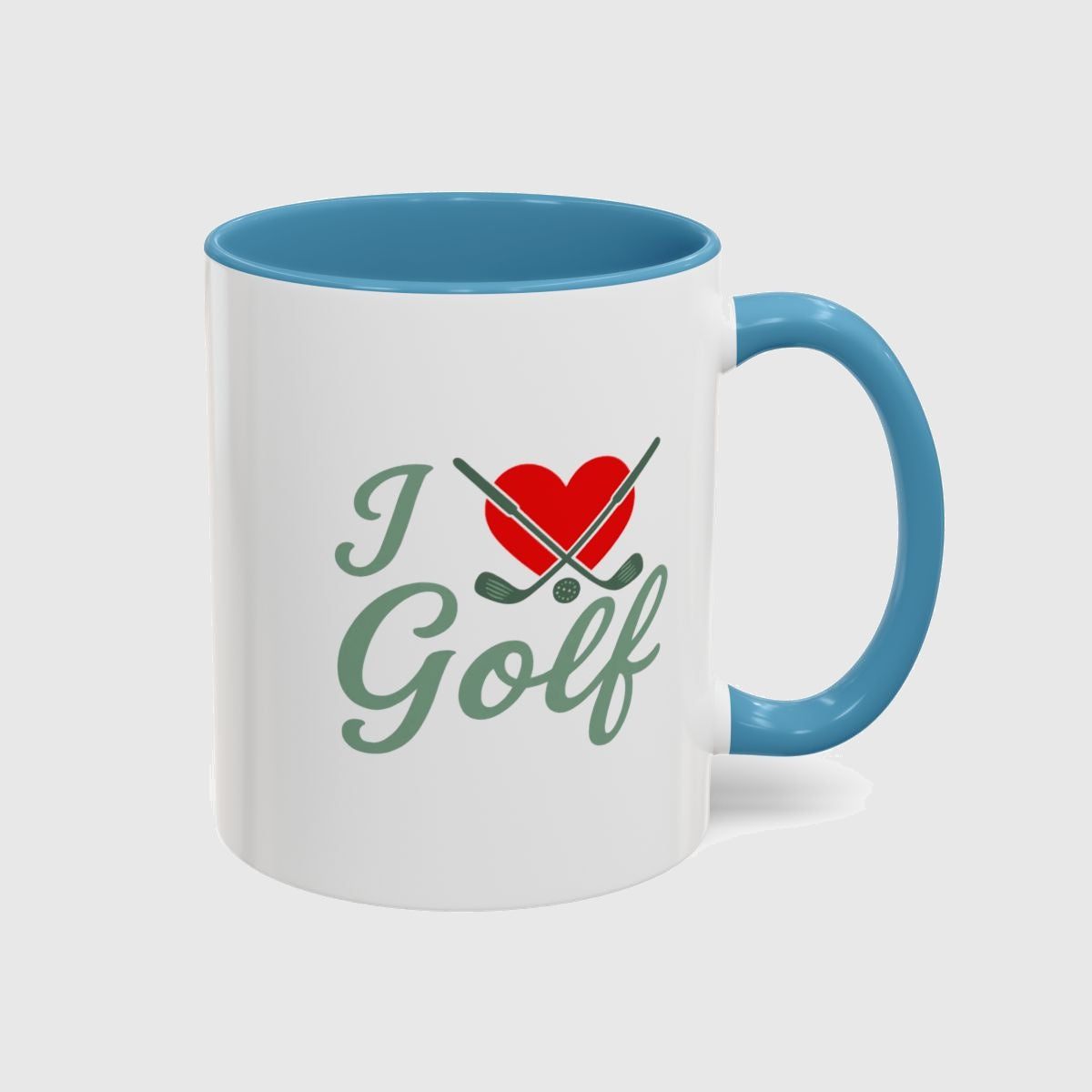 I Love Golf - Golf Mug in Light Blue