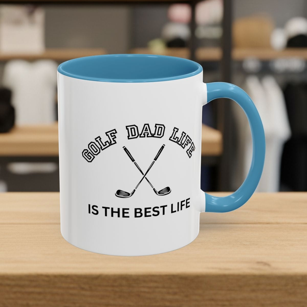 Golf Dad Life is the Best Life - Golf Mug - 11oz in Light Blue