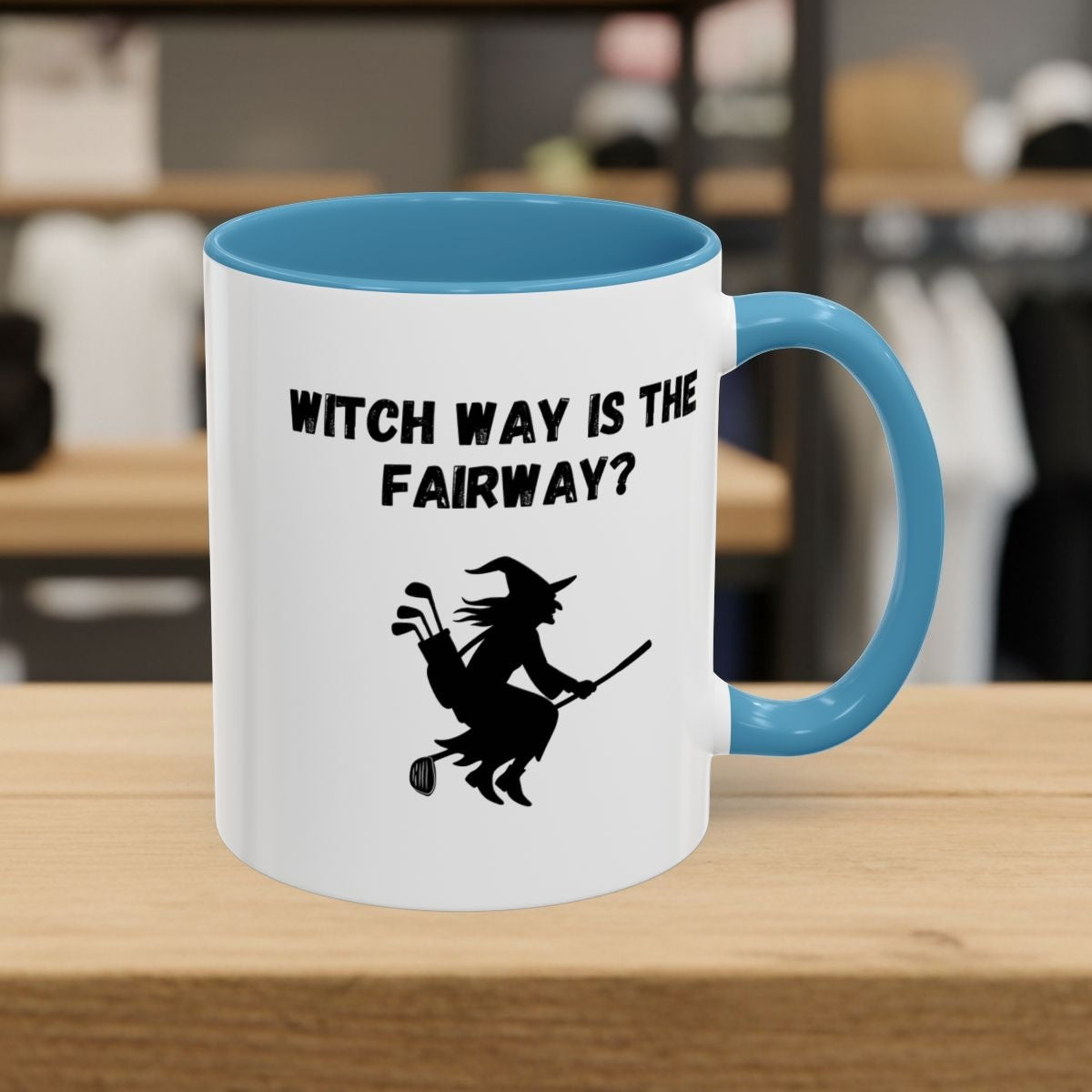 Witch Way is the Fairway - Golf Mug - 11oz in Light Blue