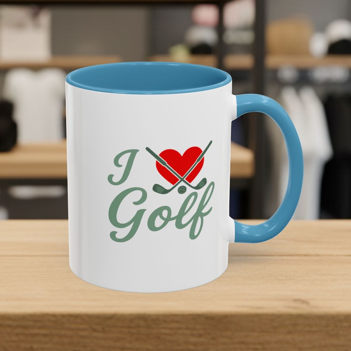I Love Golf - Golf Mug - 11oz in Light Blue